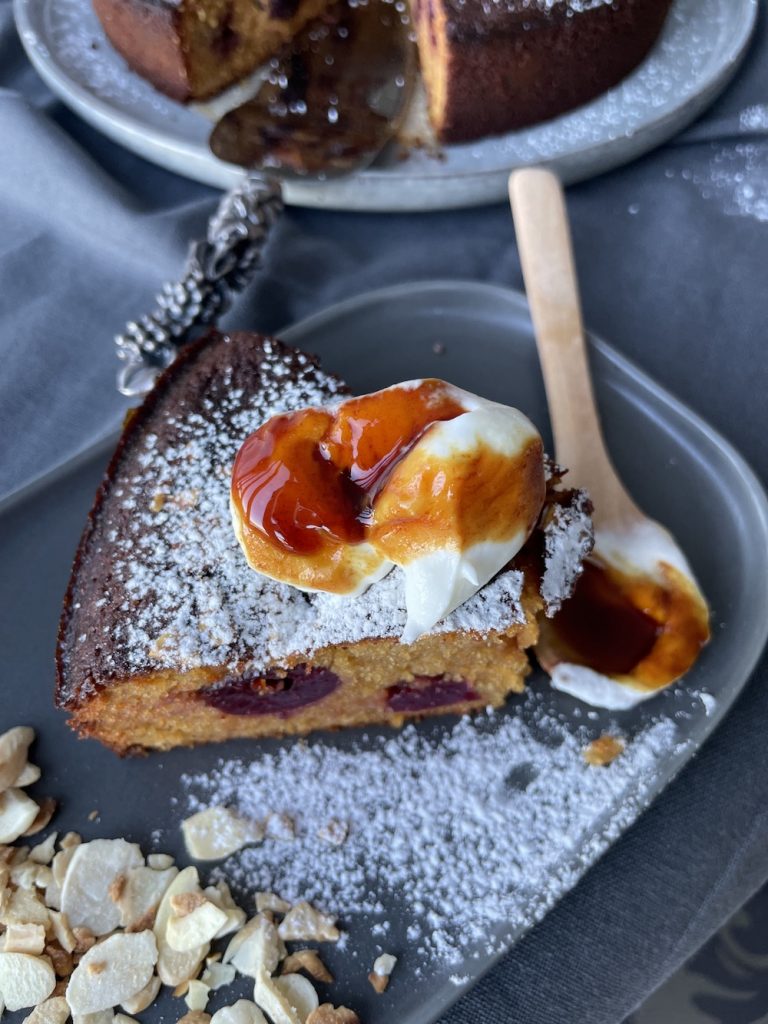 Fresh Cherries and Lime Cake