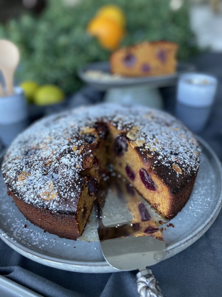 Fresh Cherries and Lime Cake
